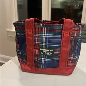 L.L. Bean Mini Small Everyday Plaid Nylon Tote nwot